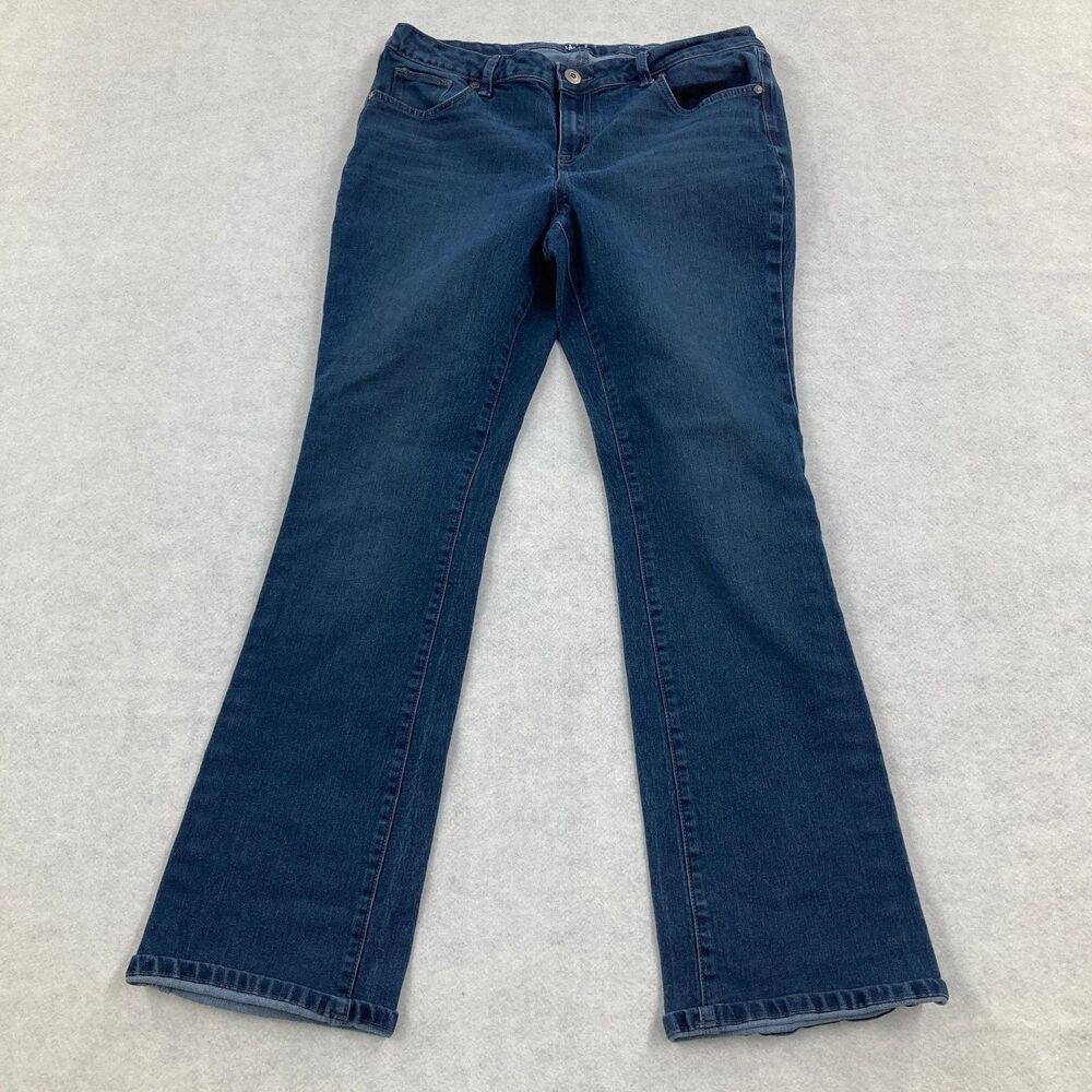 Style & Co. Women's Size 14 Curvy Boot Leg Jeans Mid Rise Dark Wash Denim